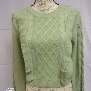 Green Cropped Sweater by And Now This, Size M  NWOT